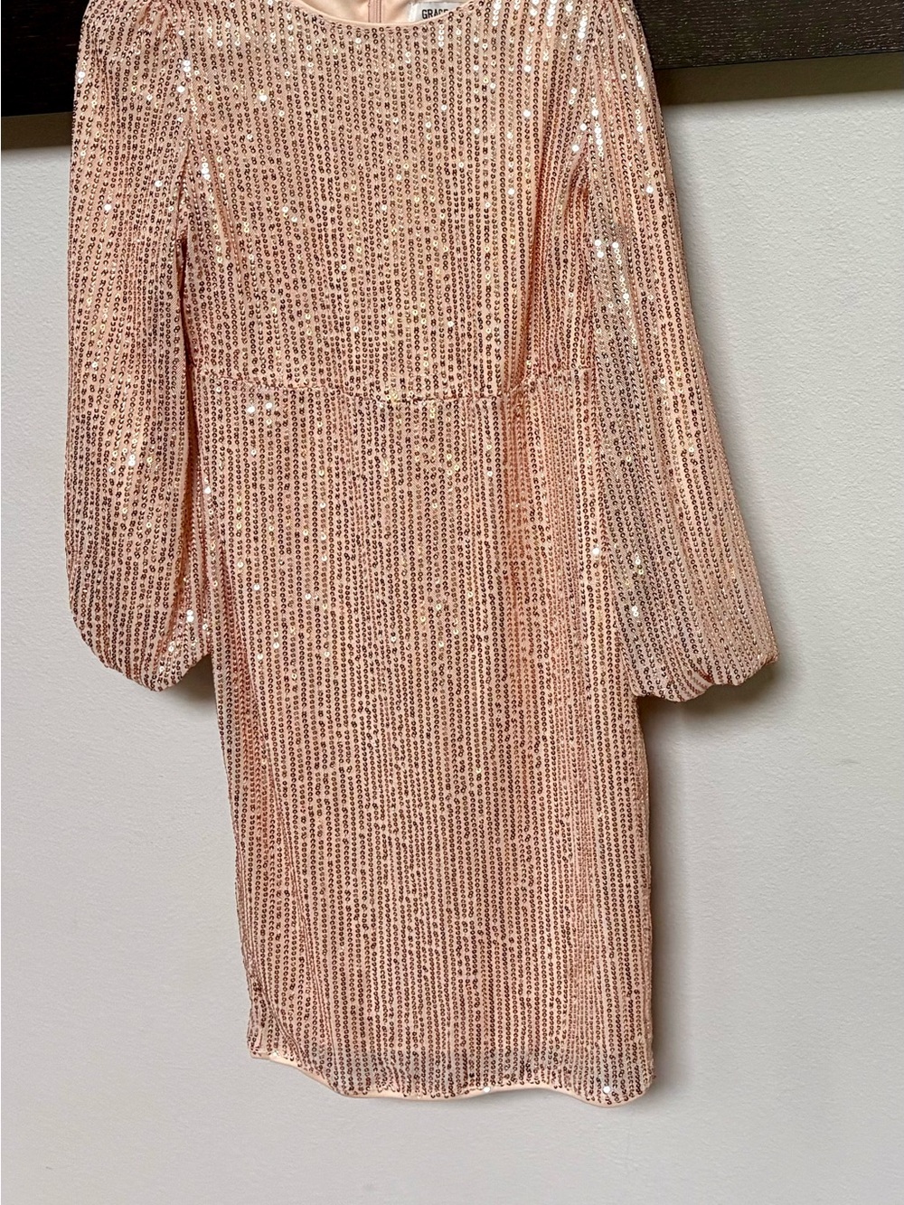 Grace Karin Blush Sequin Party Top
